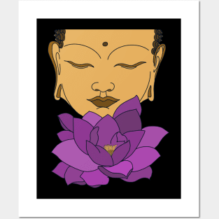 Buddha and Lotus flower Posters and Art